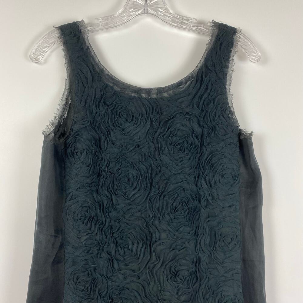 J Crew Gray Silk Organza Floral Cocktail Dress Shift Party Womens Size 0 - Picture 4 of 11